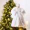 Glitzhome® 16" White Faux Fur Christmas Angel Tree Topper